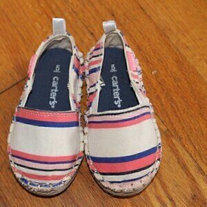 Carter's Stripped Canvas Girls Shoes 5